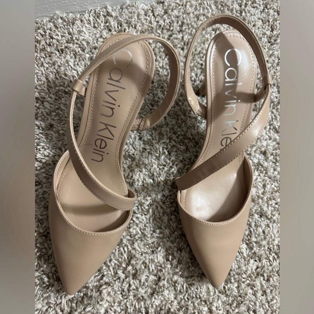 Calvin Klein Beige Strappy Heels